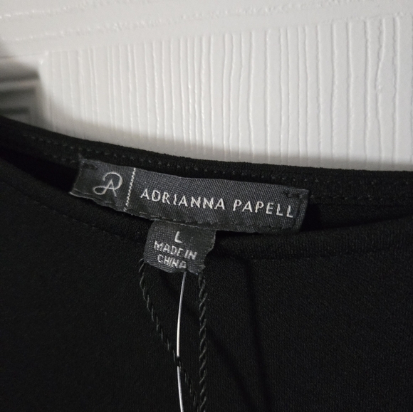 NWT Adrianna Papell Black Tie-Front Blouse - Picture 4 of 4